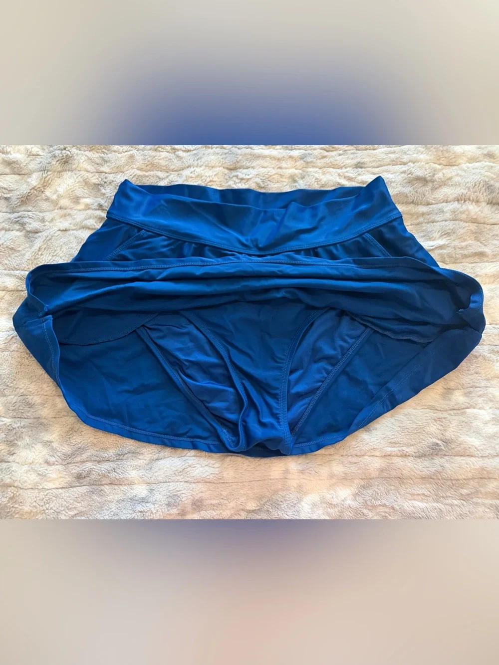 Caribbean Joe navy blue mini skirt cover up with built in shorts, size 10